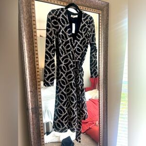 New! NWT Ann Taylor LOFT Wrap Dress Long Sleeve XS Black $80